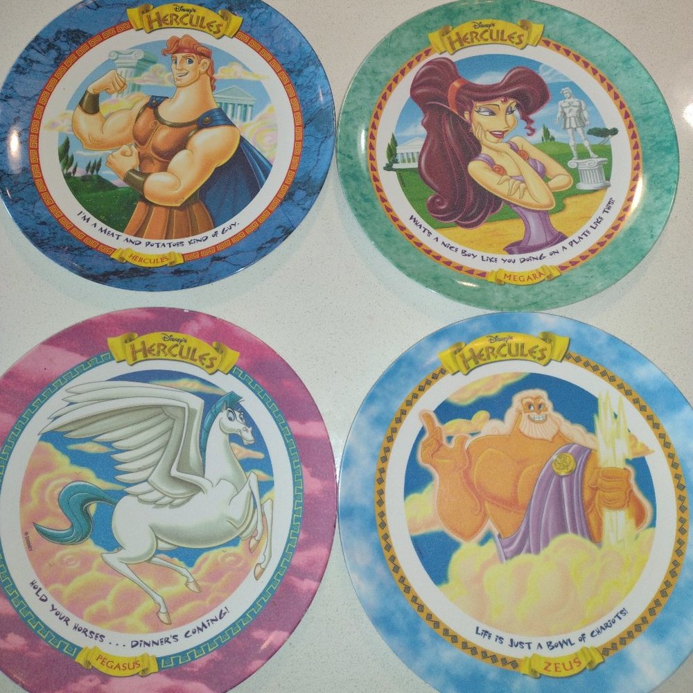 Set of 4 1997 McDonald's Hercules plates
